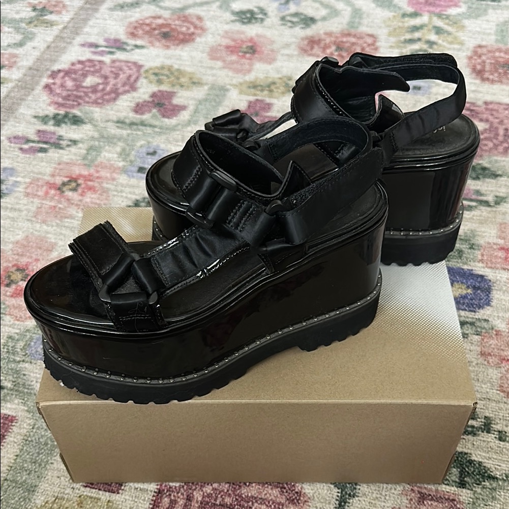 Jeffrey Campbell Black Chunky Platform Shoes